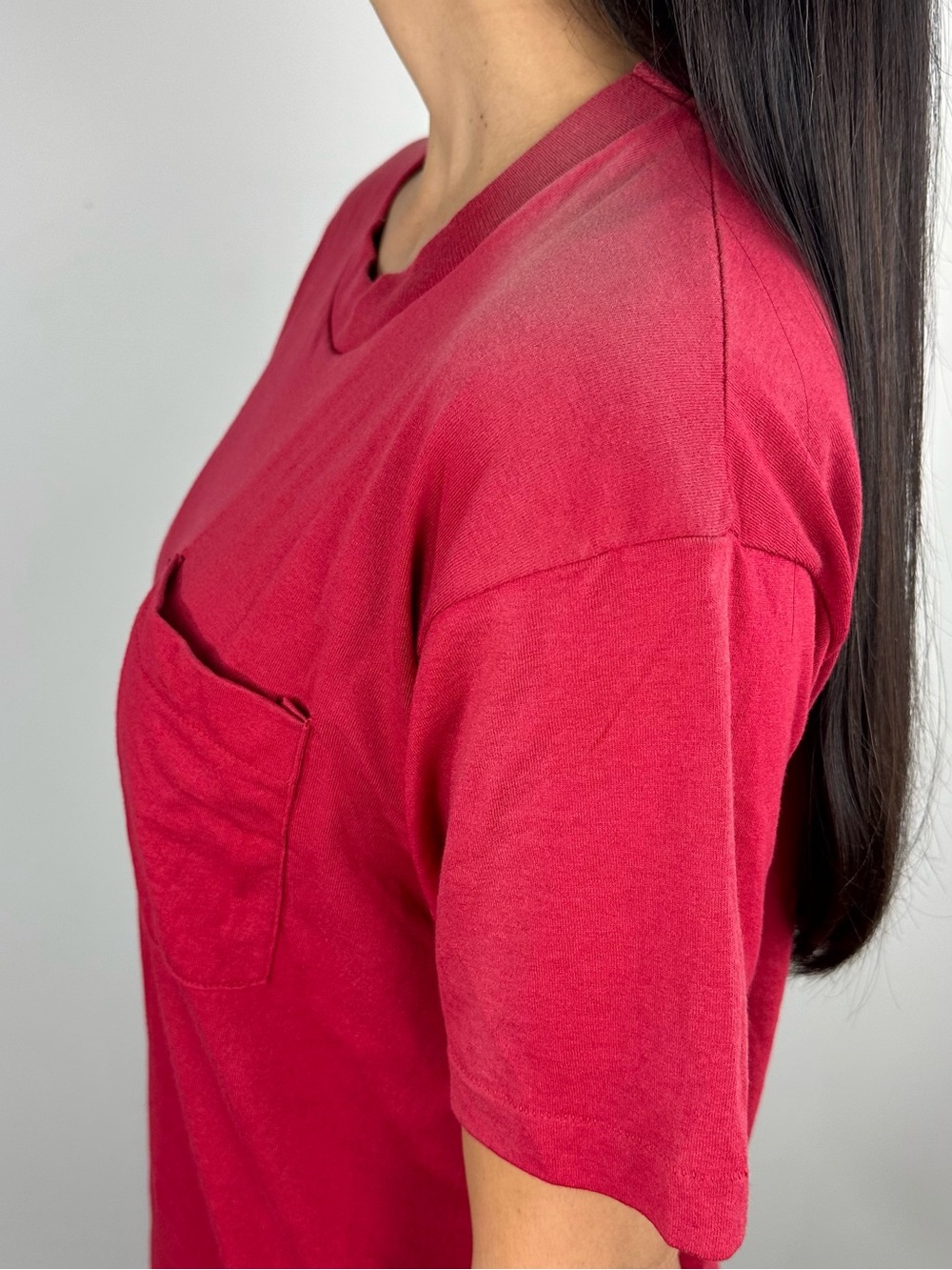 Vintage Sun Fade FOTL Red Blank Pocket Tee